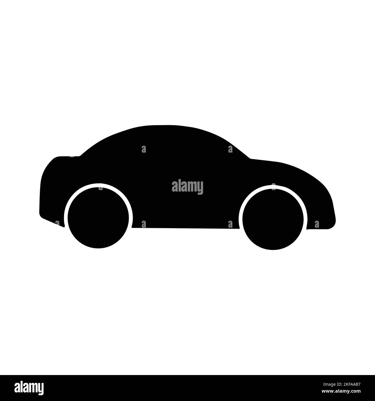 Simple Car Icon Vector. Flat Hatchback symbol. Perfect Black pictogram illustration on white background. Stock Vector