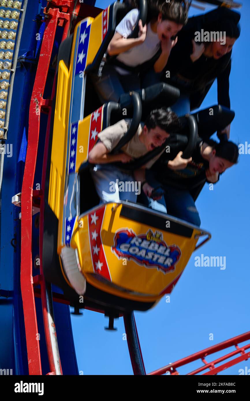 Riding Roller Coaster Upside Down with People The Royal Melbourne Show, Melbourne Victoria VIC