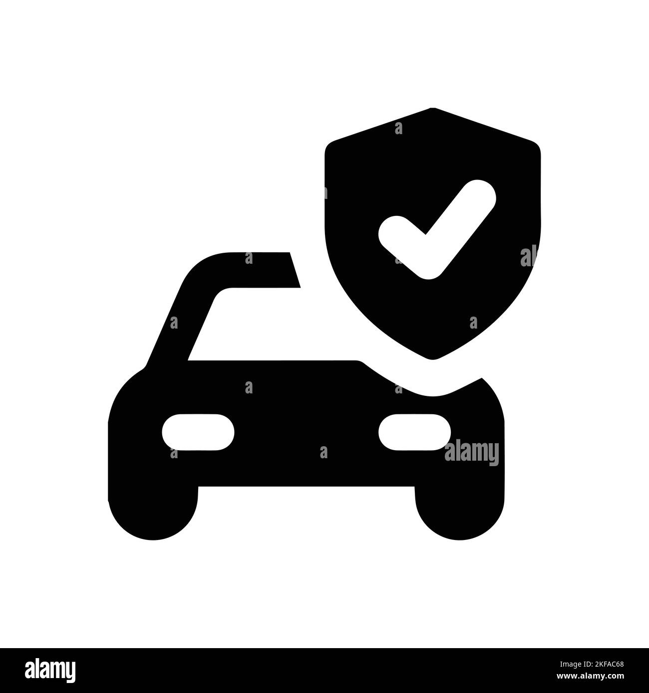 Simple Car Icon Vector. Flat Hatchback symbol. Perfect Black pictogram illustration on white background. Stock Vector
