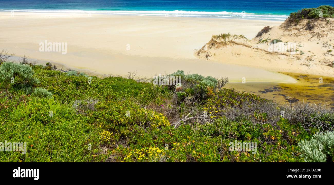 Boodjidup Brook river mouth north of Redgate Beach Margaret River Western Australia Stock Photo