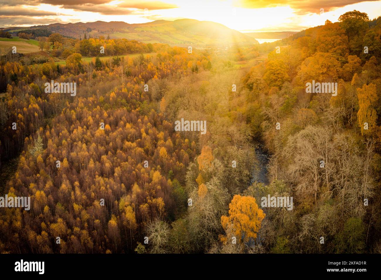 Glen Coiltie near Drumnadrochit on an autumn evening Stock Photo