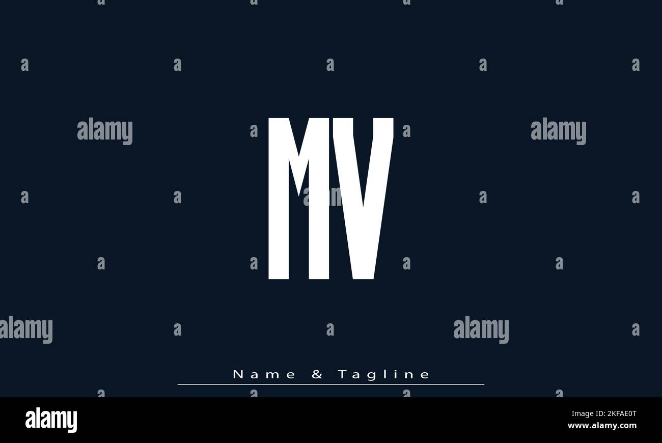Alphabet letters Initials Monogram logo MV , VM Stock Vector Image ...
