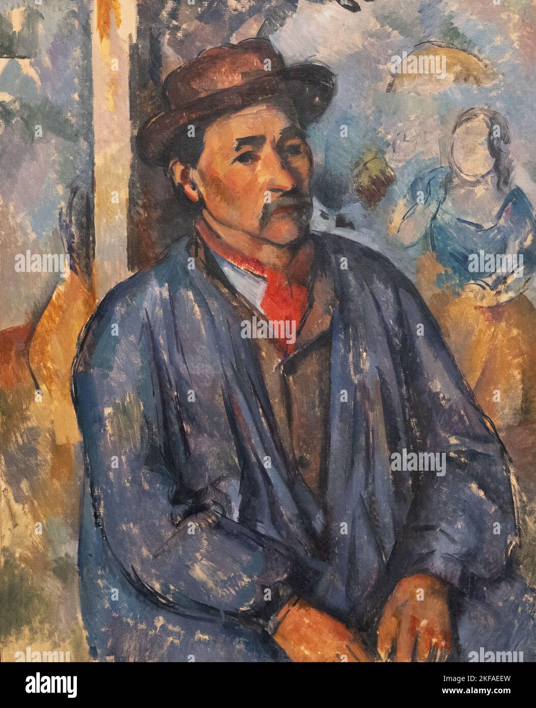 Paul Cezanne painting; Portrait of a Farm worker, Pere Alexandre, 1896-7; Oil painting, Post-Impressionism, 19th century. Stock Photo