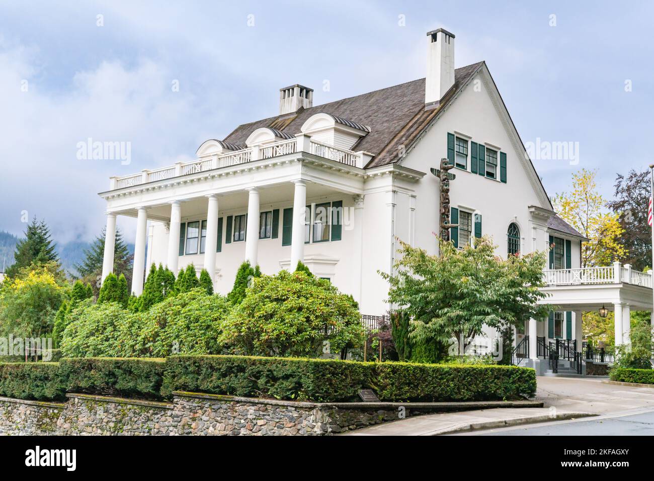 Juneau, AK - September 8, 2022: Exterior facade of the Alaska Governor's Mansion in Juneau, Alaska Stock Photo