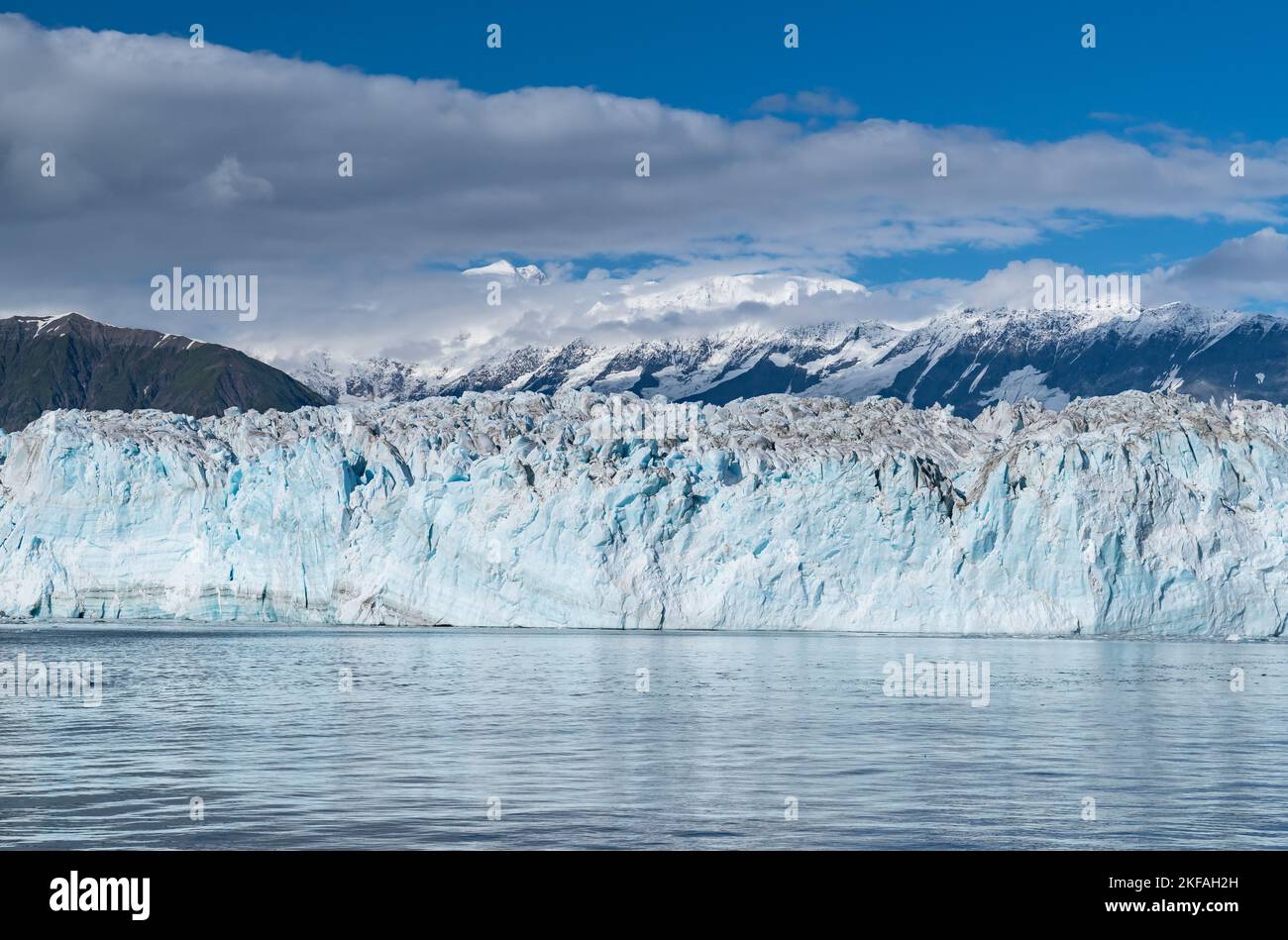 Terminus of Hubbard Glacier in Disenchantment Bay, Alaska Stock Photo