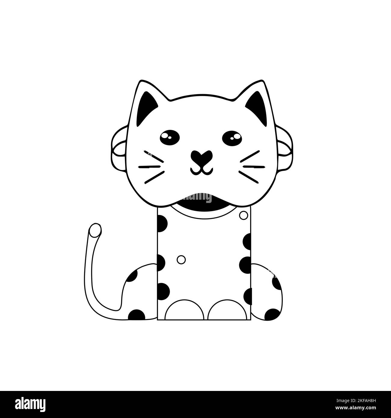 black cat face icon isolated on white. vector cat face. flat cat line  illustration Stock Vector Image & Art - Alamy