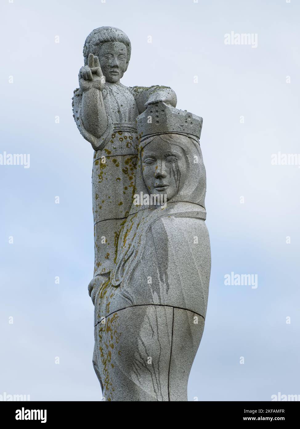 The Our Lady of the Isles statue on South Uist isle, Outer Hebrides, Scotland, UK Stock Photo