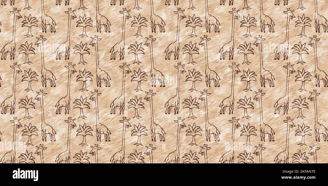 Cute safari wild giraffe animal border for babies room decor. Seamless ...