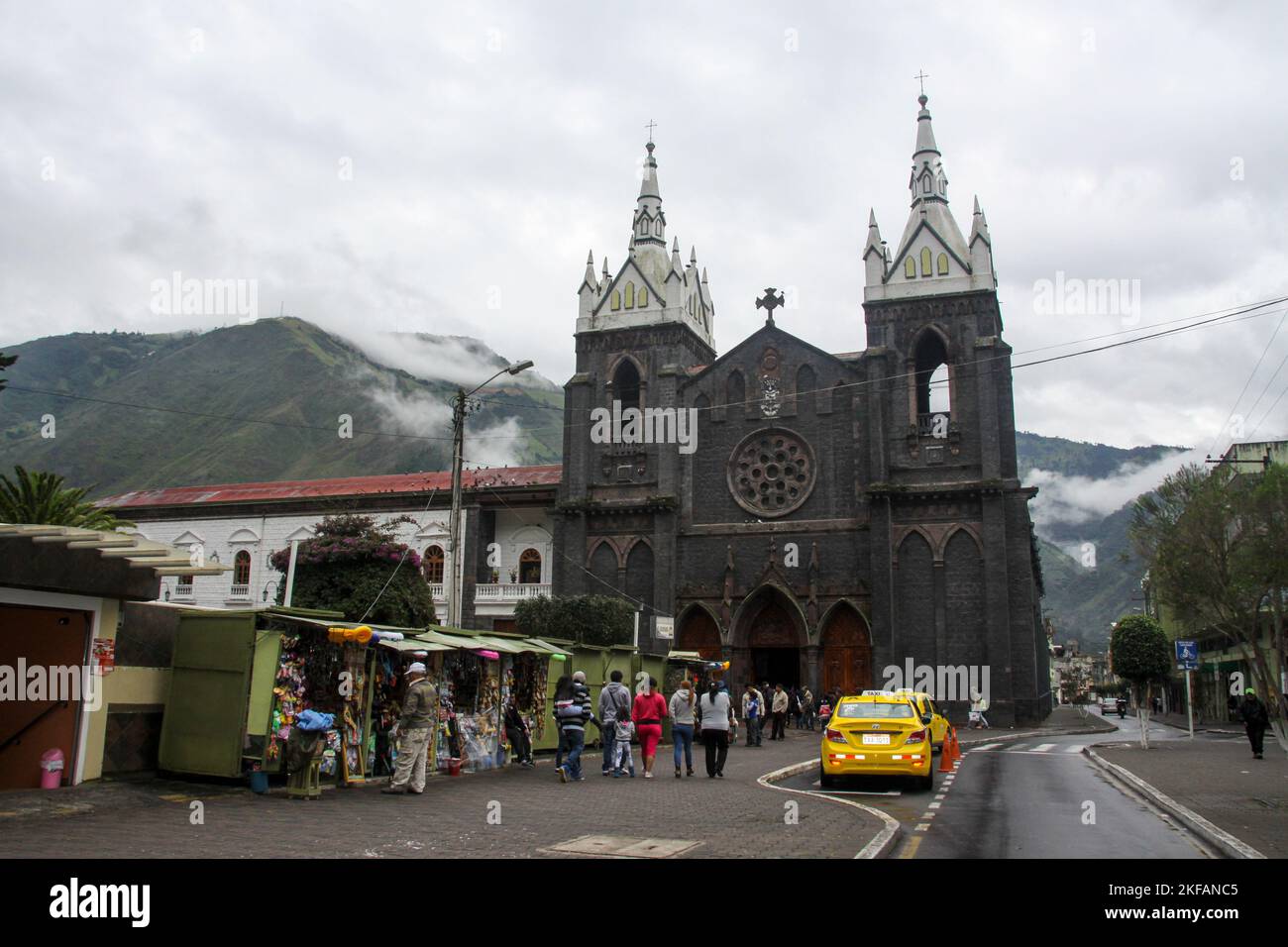 Cityscape of Banos, Ecuador. Baños de Agua Santa commonly referred to as Baños, is a city in