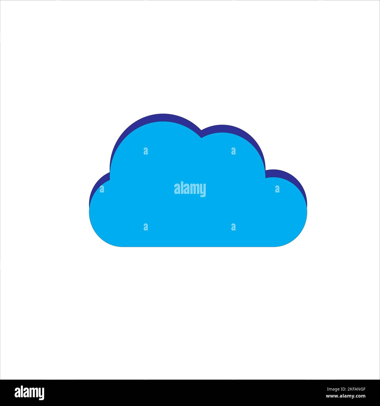 Cloud Vector Icon. Isolated cloud shape design. Blue cloud icon isolated on white background. Stock Vector