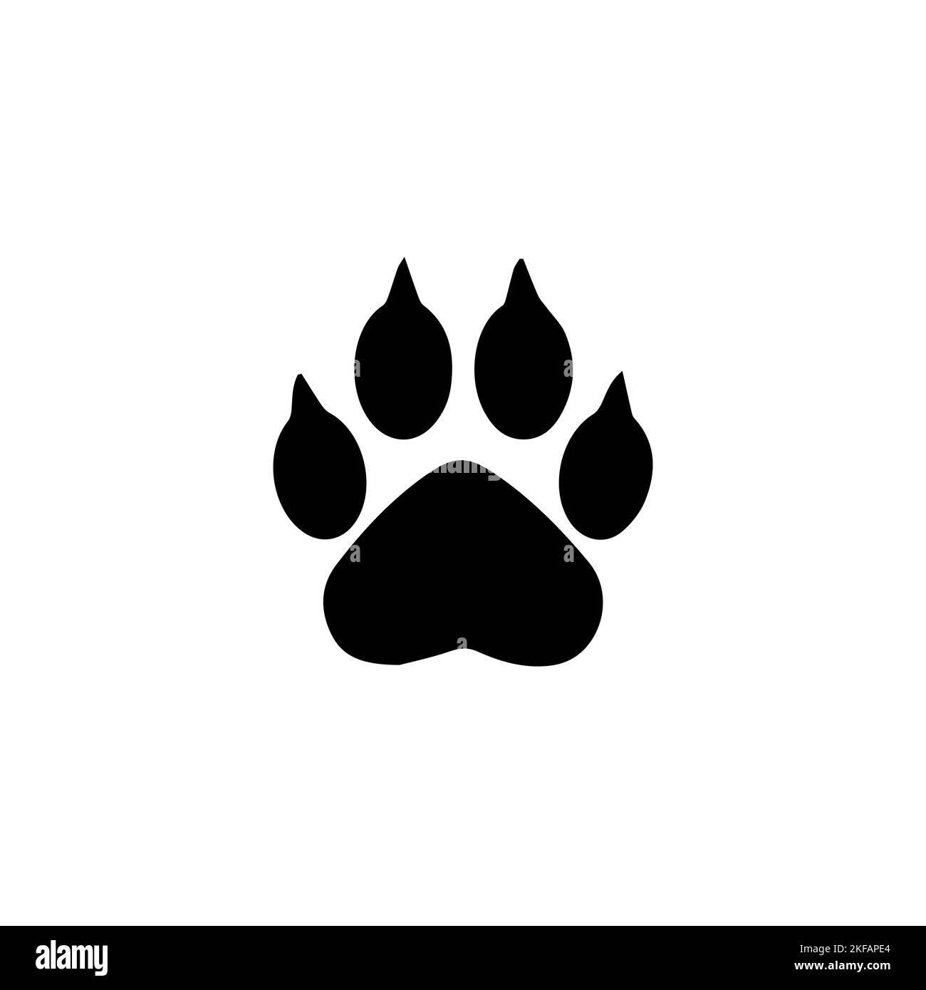 Set of animal paw print. Dog or cat footprint vector icon illustration