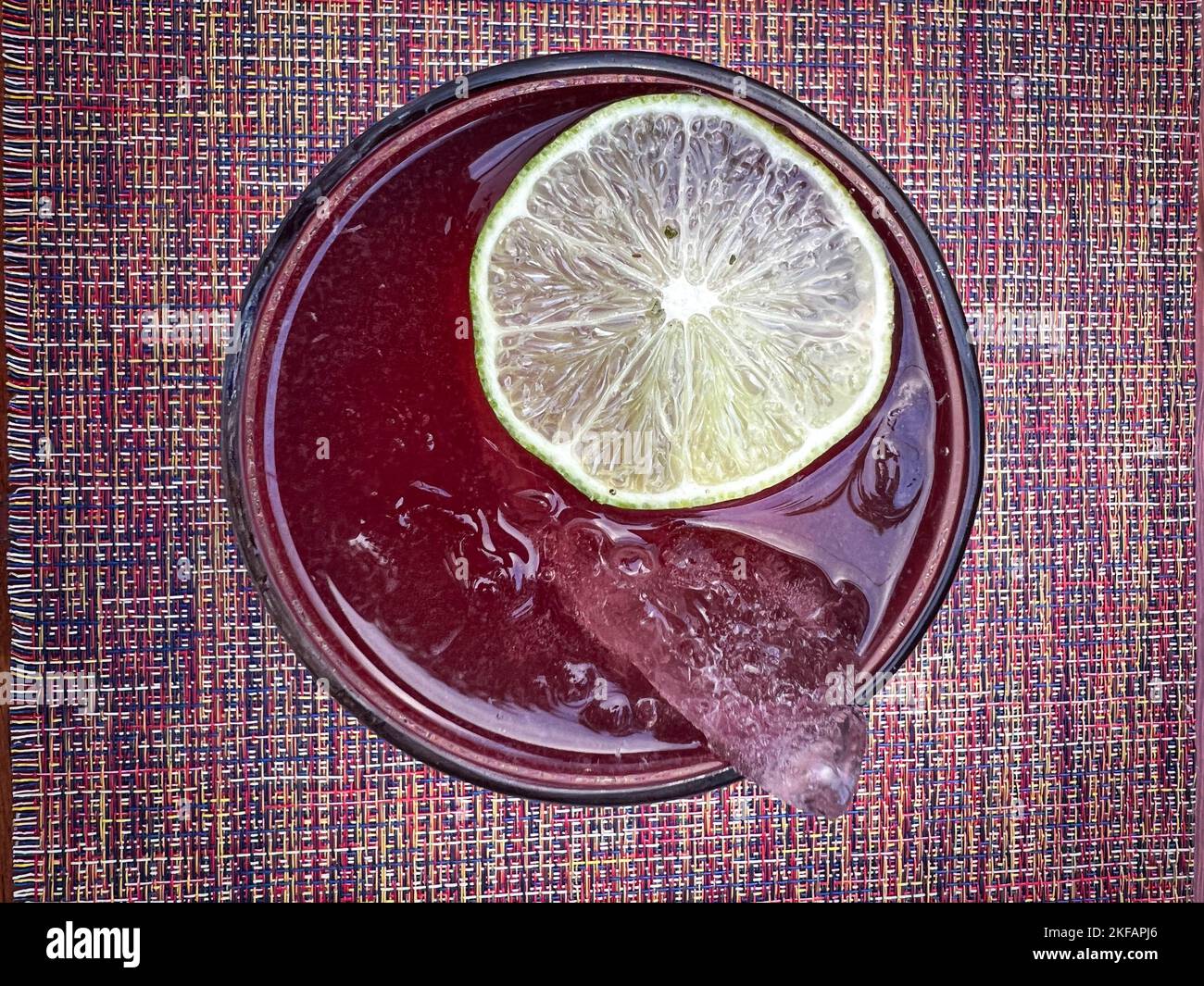 Jamaica Flower Drink (Hibiscus Tea) Agua Fresca in Oaxaca, Mexico Stock