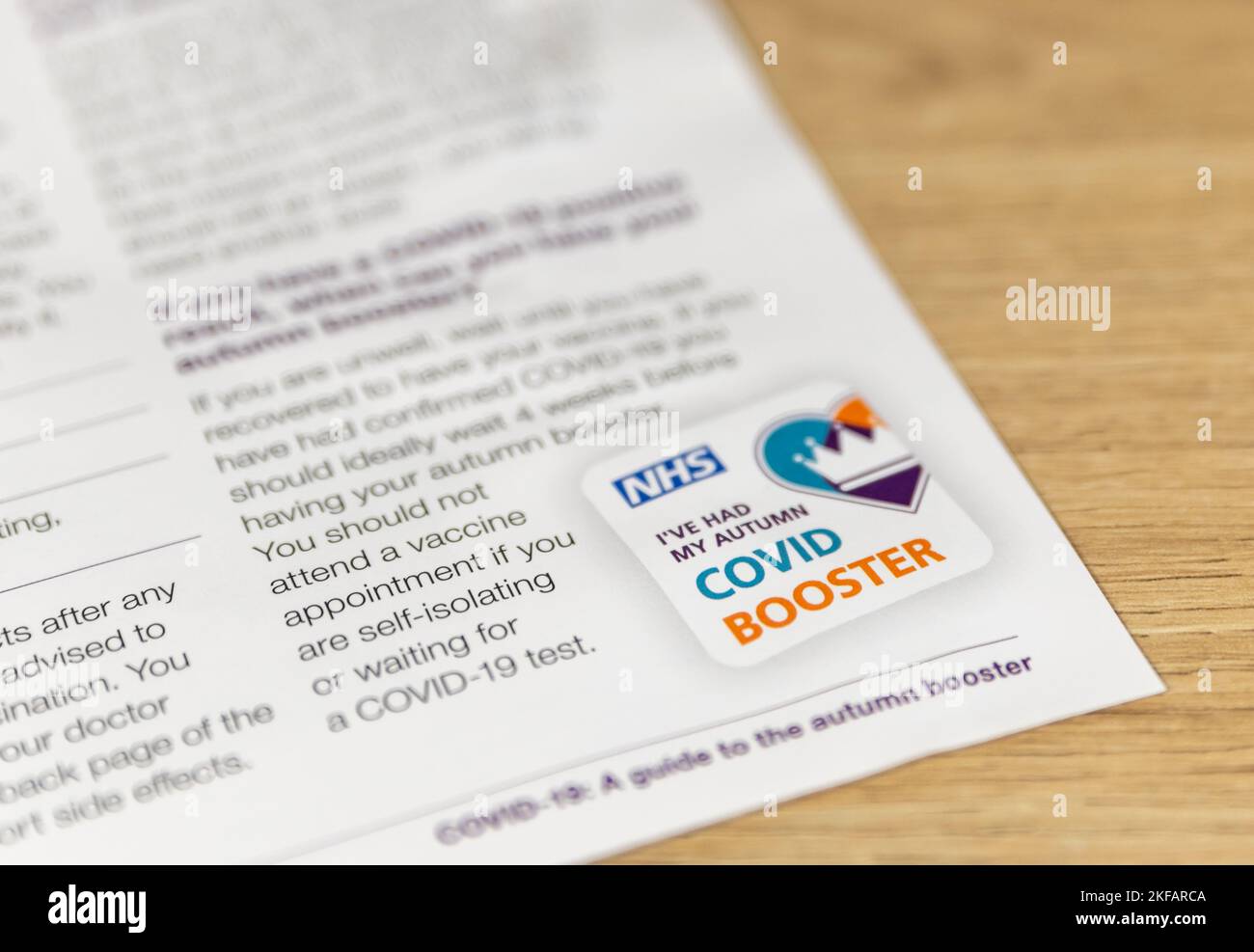 Torquay, UK. Thursday 17 November 2022. Select UK residents are sent details of the COVID-19 autumn booster vaccine from the NHS. Credit: Thomas Faull/Alamy Live News Stock Photo
