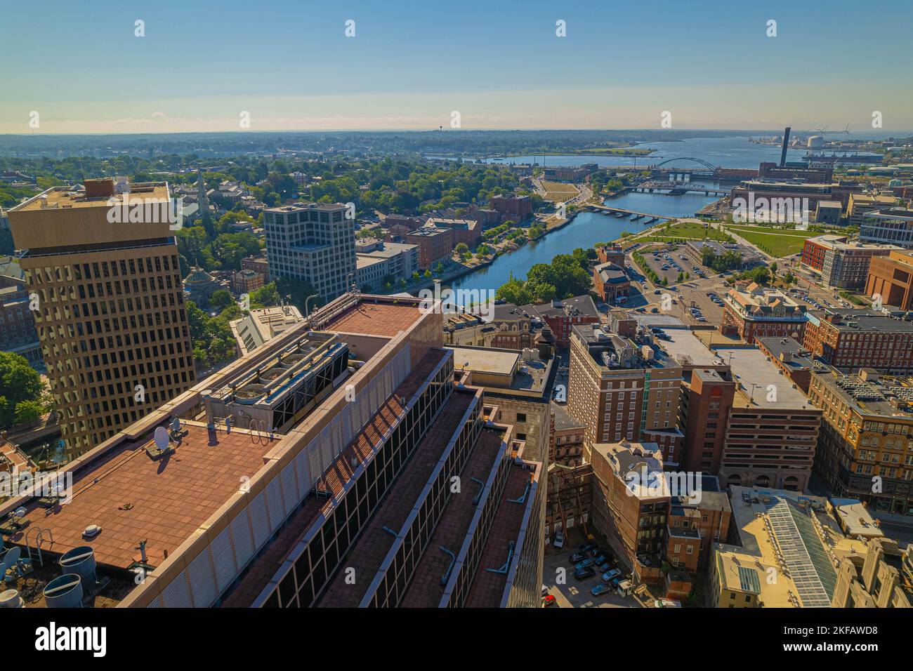 The aerial view of downtown Providence. Rhode Island, United States ...