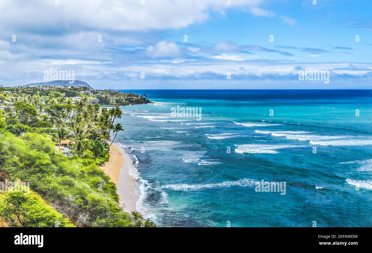 Colorful Homes Ocean Suburbs Hawaii Kai Honolulu Oahu Hawaii Stock