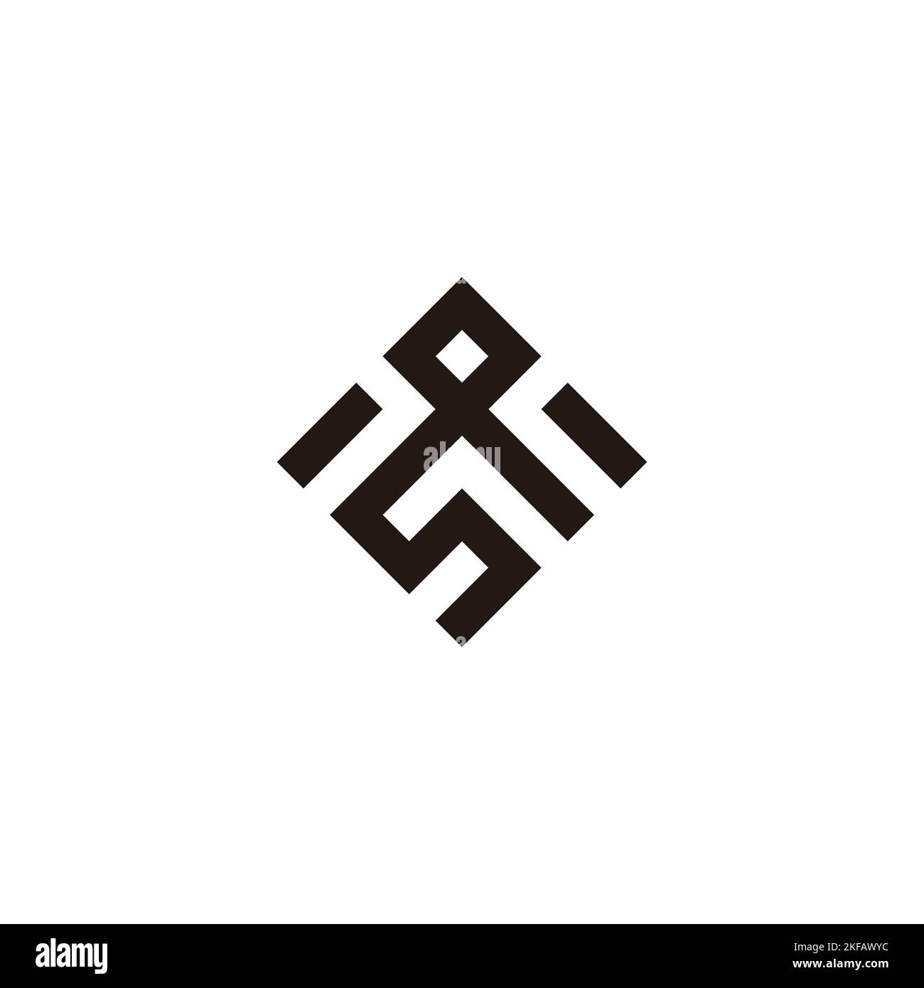 Letter sp connect, square geometric symbol simple logo vector Stock Vector