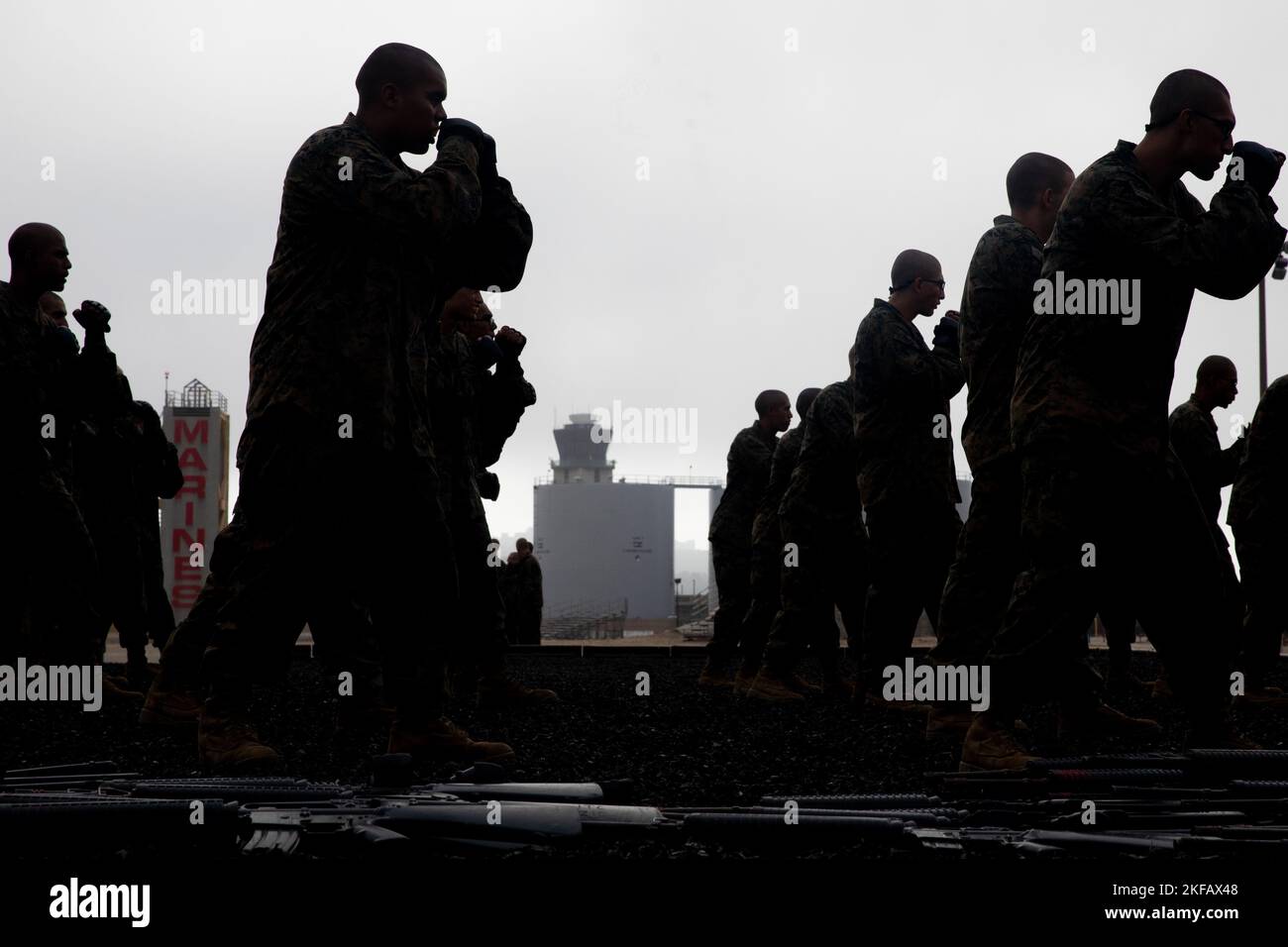 U.S. Marine Corps Recruits with Bravo Company, 1st Recruit Training ...