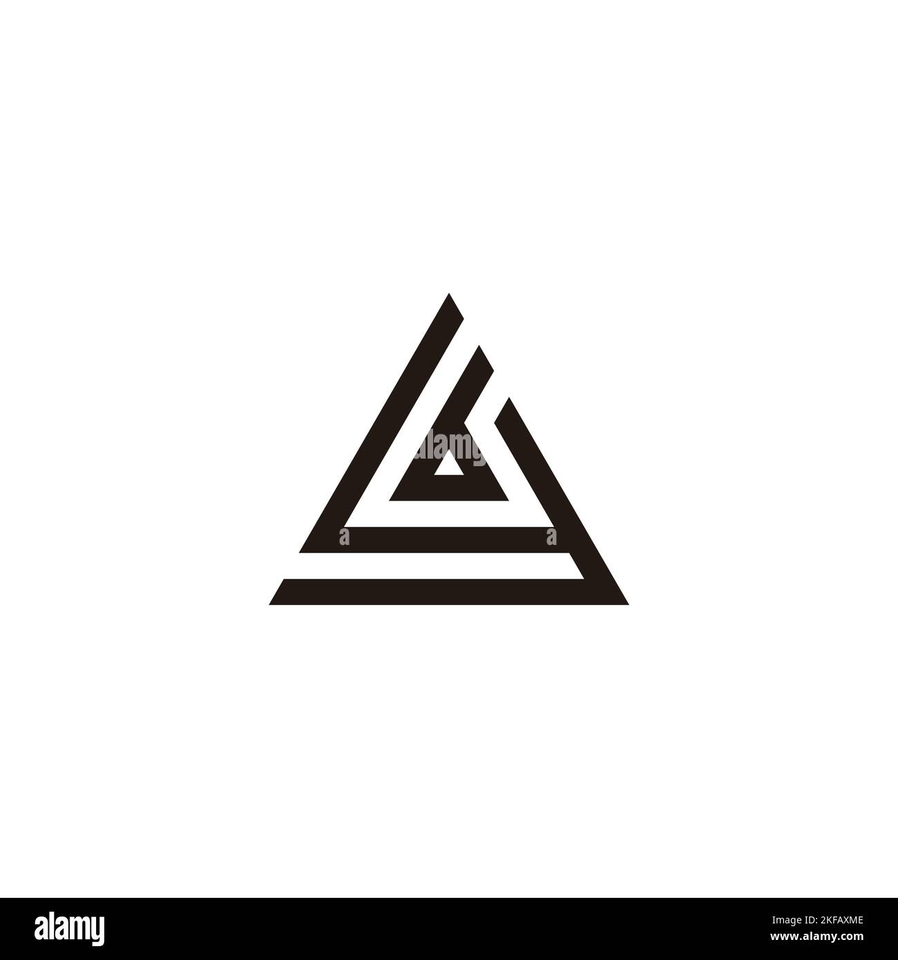 Letter b and y triangle geometric symbol simple logo vector Stock ...