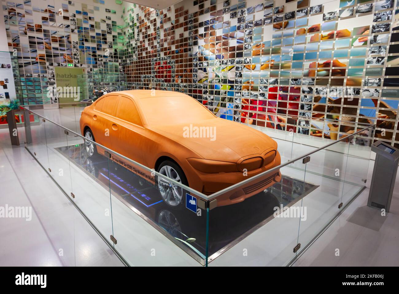 Munich, Germany - July 08, 2021: BMW 3er G20 series clay model in BMW Museum. It is an automobile museum of BMW history located near the Olympiapark i Stock Photo