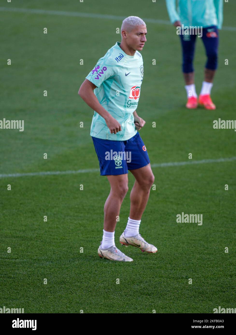 Richarlison of Brazil during Brazil National football team traning, before the finale stage of the World Cup 2022 in Qatar, at Juventus Training Cente Stock Photo