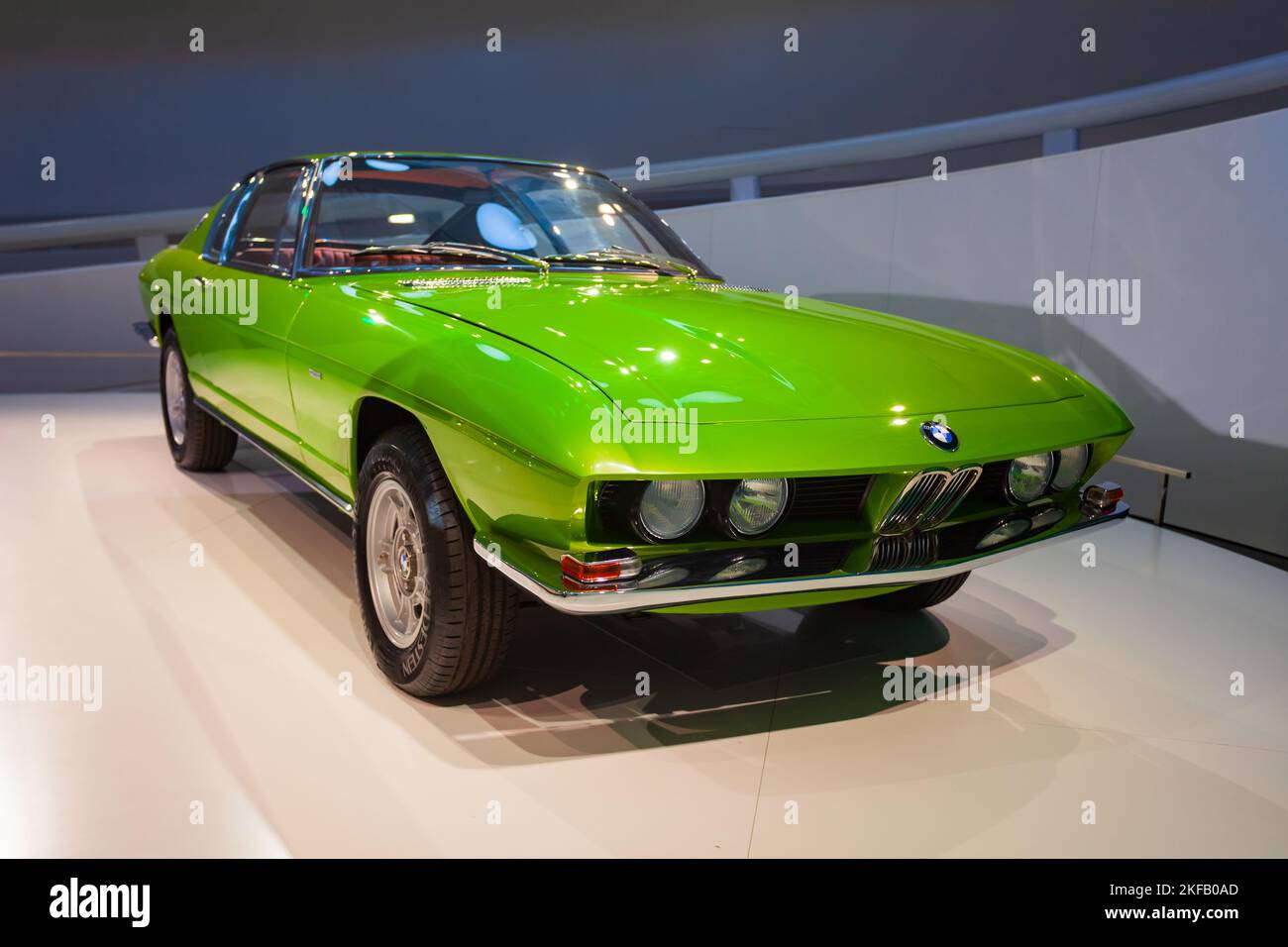 Munich, Germany - July 08, 2021: BMW Garmisch 2019 concept car rebuild at BMW Museum. It is an automobile museum of BMW history near the Olympiapark i Stock Photo