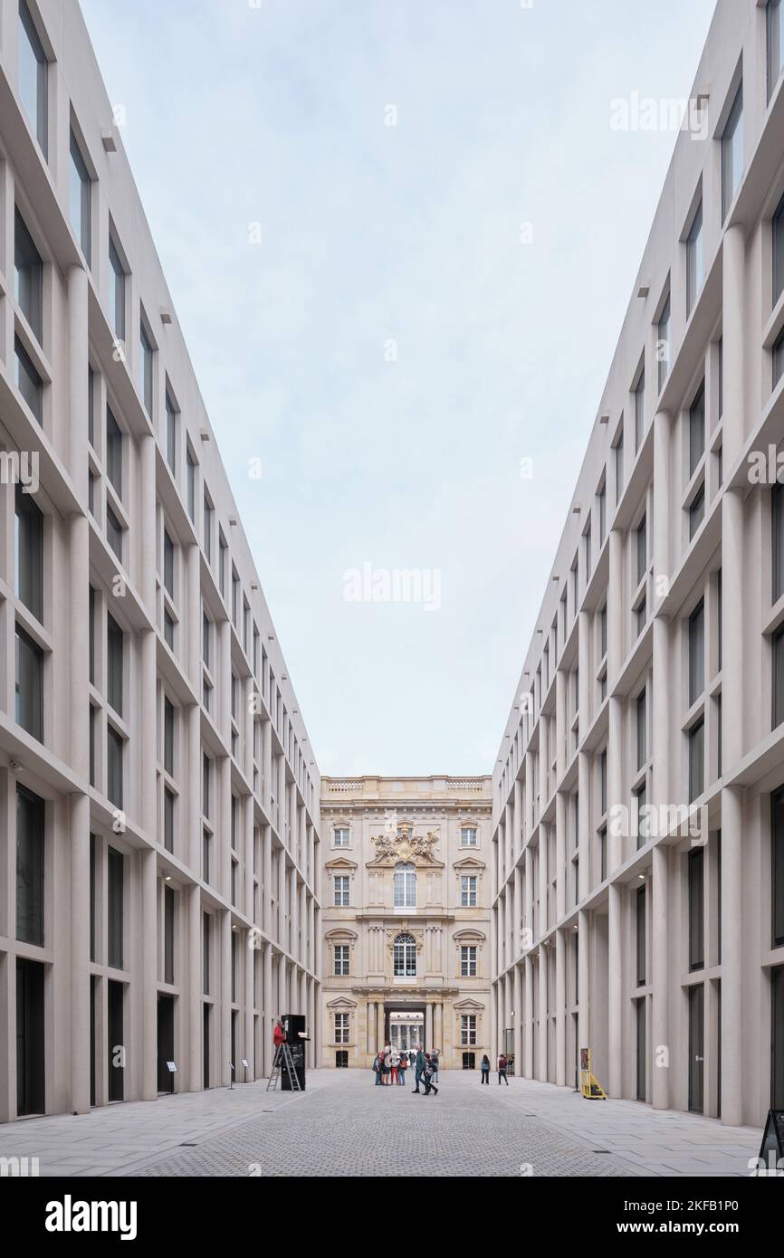 Berlin, Germany - Sept 2022: The Exterior view of Humboldt Forum is a museum dedicated to human 