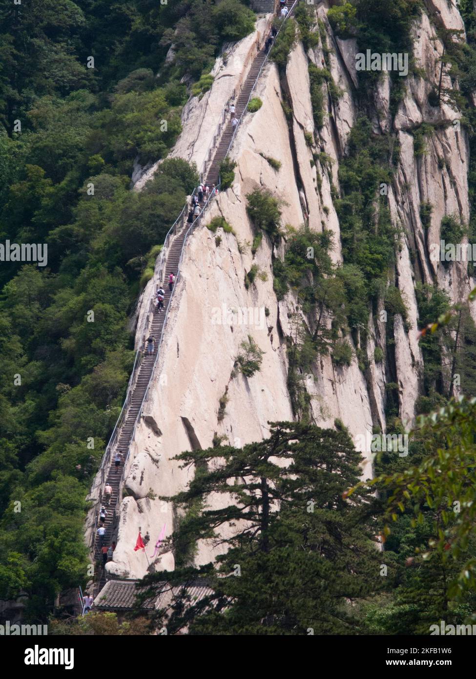 Views and landscape seen from the hiking trail path to the 5 peak of Huashan Mountain / Mount Hua / Mt Hua near Huayin, Weinan, China 714299 (125) Stock Photo