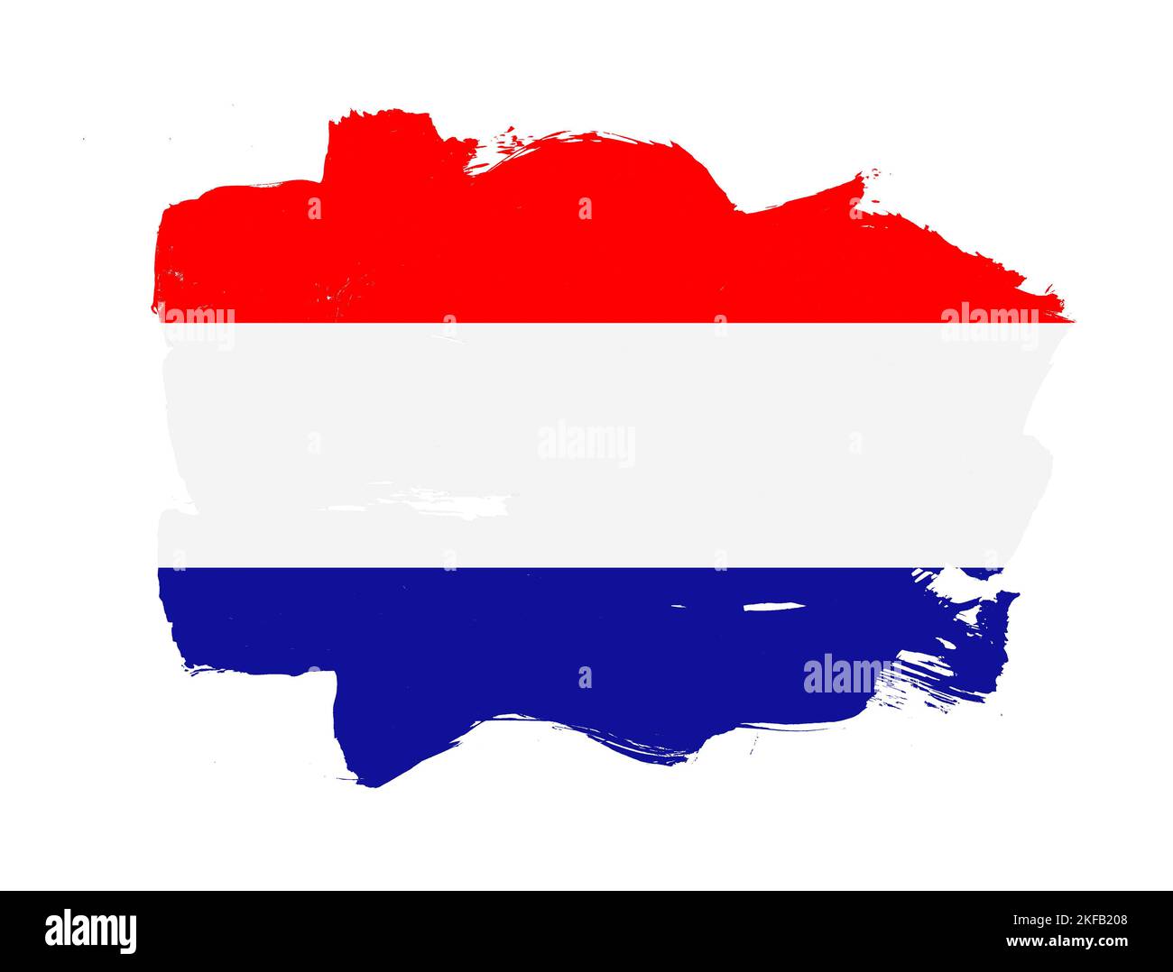 Painted flag of croatia with stroke brush effect on white background Stock Photo