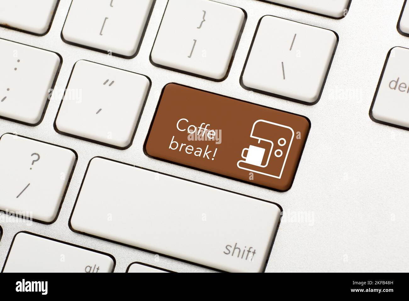 Keyboard with Coffee Break button, work concept. High quality photo
