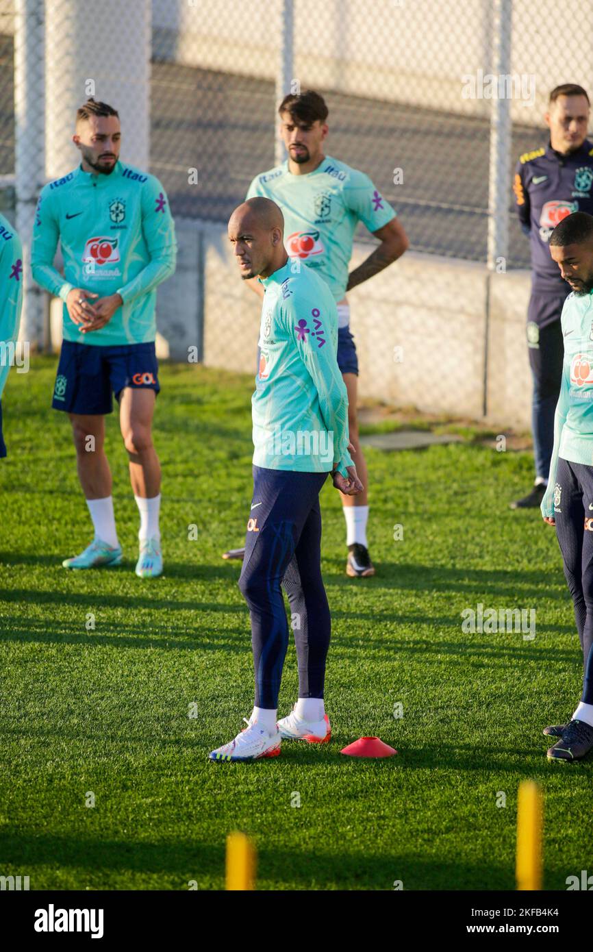 Turin, Italy. 16th Nov, 2022. Fabinho of Brazil during Brazil National football team traning, before the finale stage of the World Cup 2022 in Qatar, at Juventus Training Center, 16 November 2022, Turin, Italy. Photo Nderim Kaceli Credit: Independent Photo Agency/Alamy Live News Stock Photo