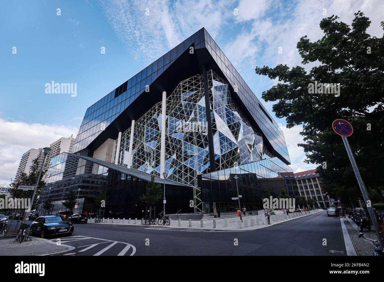 Berlin, Germany - Sept 2022: Contemporary building of Axel Springer Campus designed by OMA Stock Photo