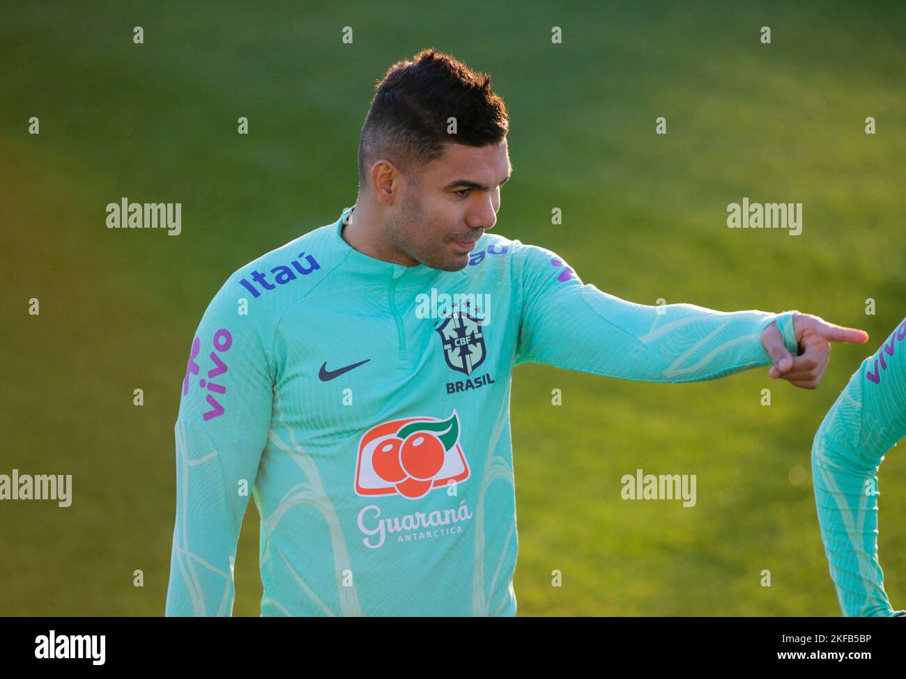 Casemiro of Brazil during Brazil National football team traning, before the finale stage of the World Cup 2022 in Qatar, at Juventus Training Center, Stock Photo