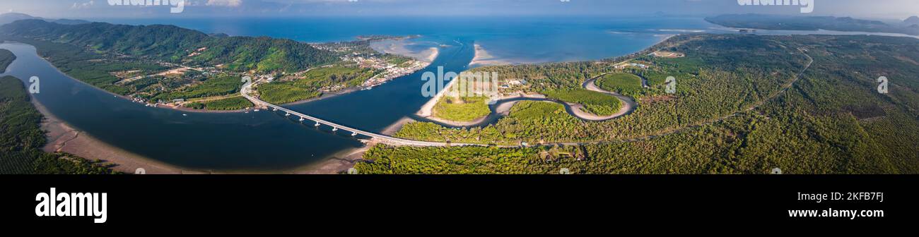 Aerial view of the Siri Lanta Bridge in koh Lanta, Krabi, Thailand Stock  Photo - Alamy