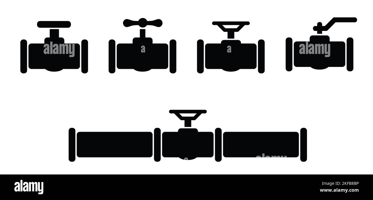 Oil or gas pipeline with fittings and valves. Pipeline and black tap