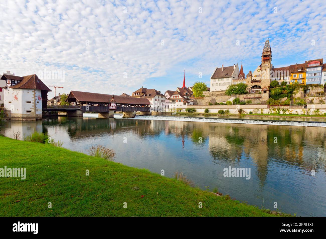 Medieval village Bremgarten near Zurich, Canton Aargau, Switzerland Stock Photo