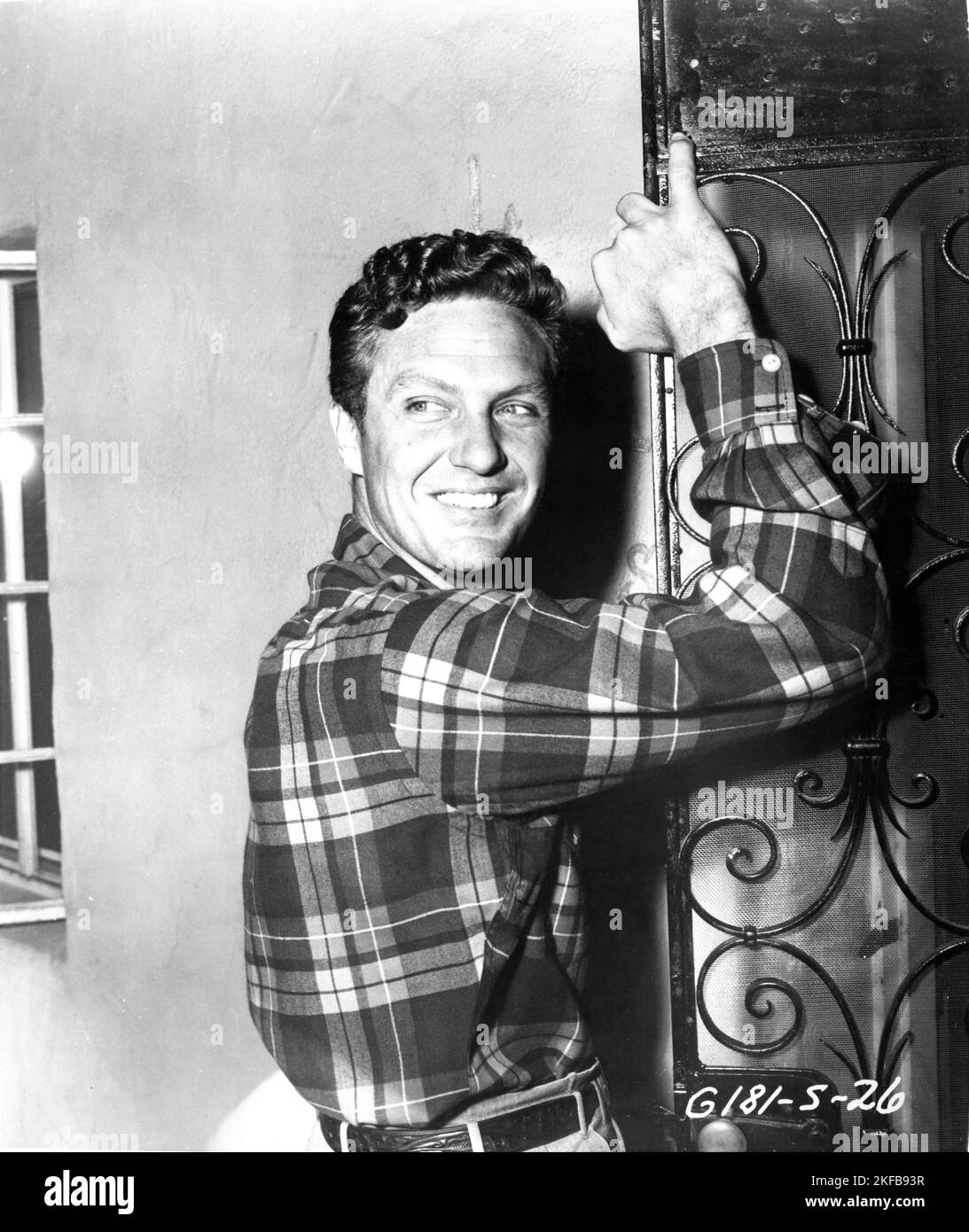 ROBERT STACK 1955 candid portrait at home publicity for Twentieth