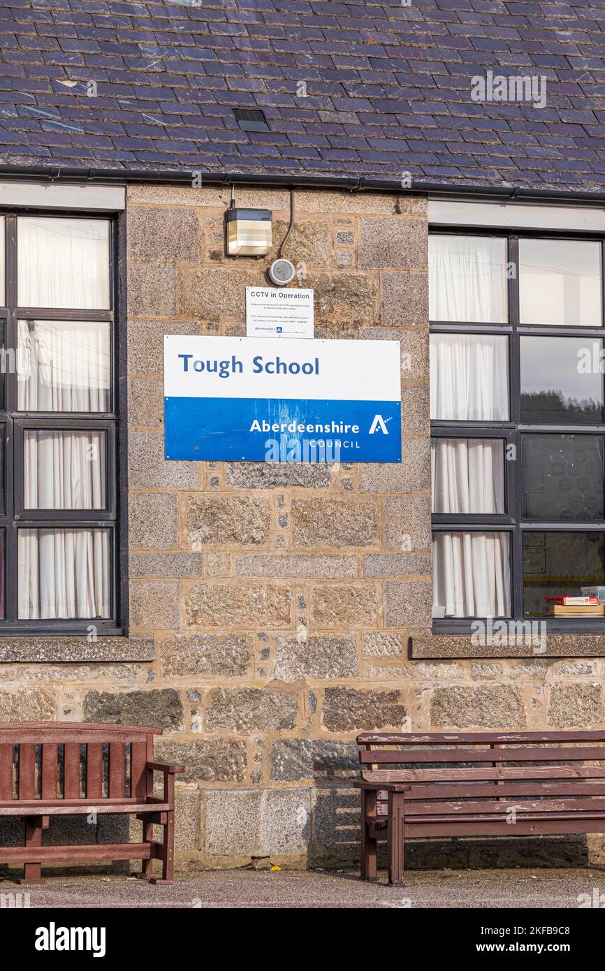 The primary school in the village of Tough (Kirkton of Tough) near Alford in the Marr area of Aberdeenshire, Scotland UK Stock Photo