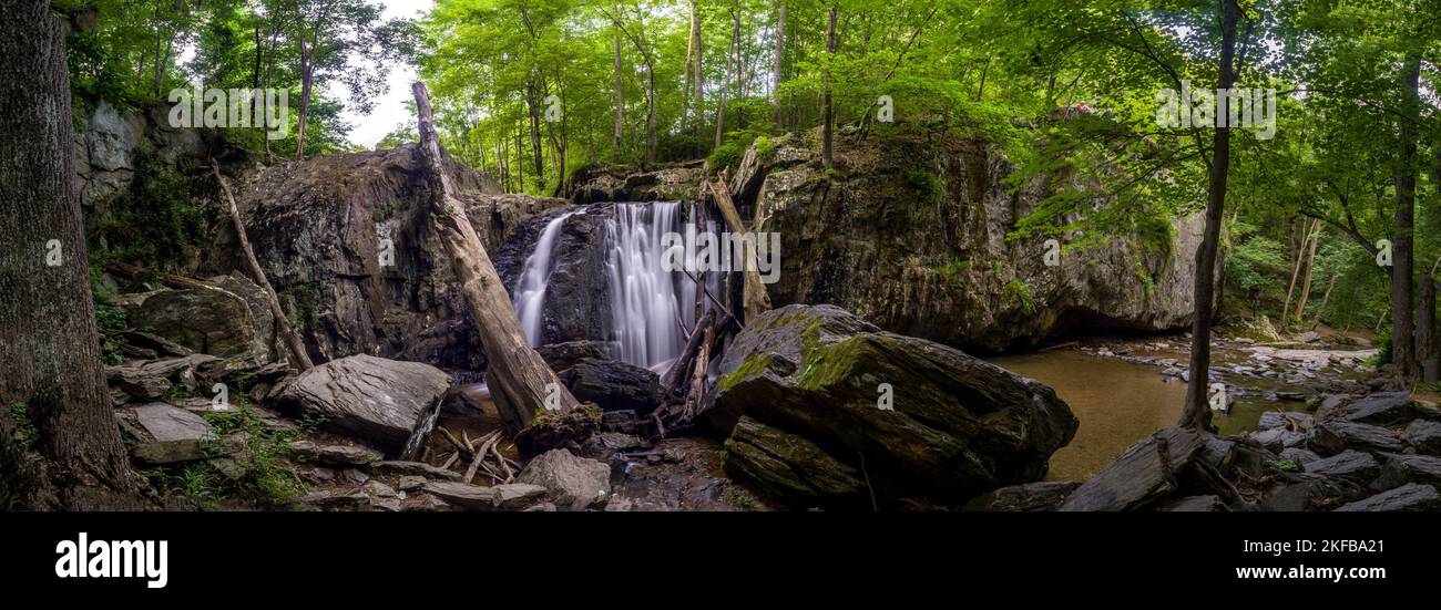 Kilgore Falls in the forest of Harford County Stock Photo
