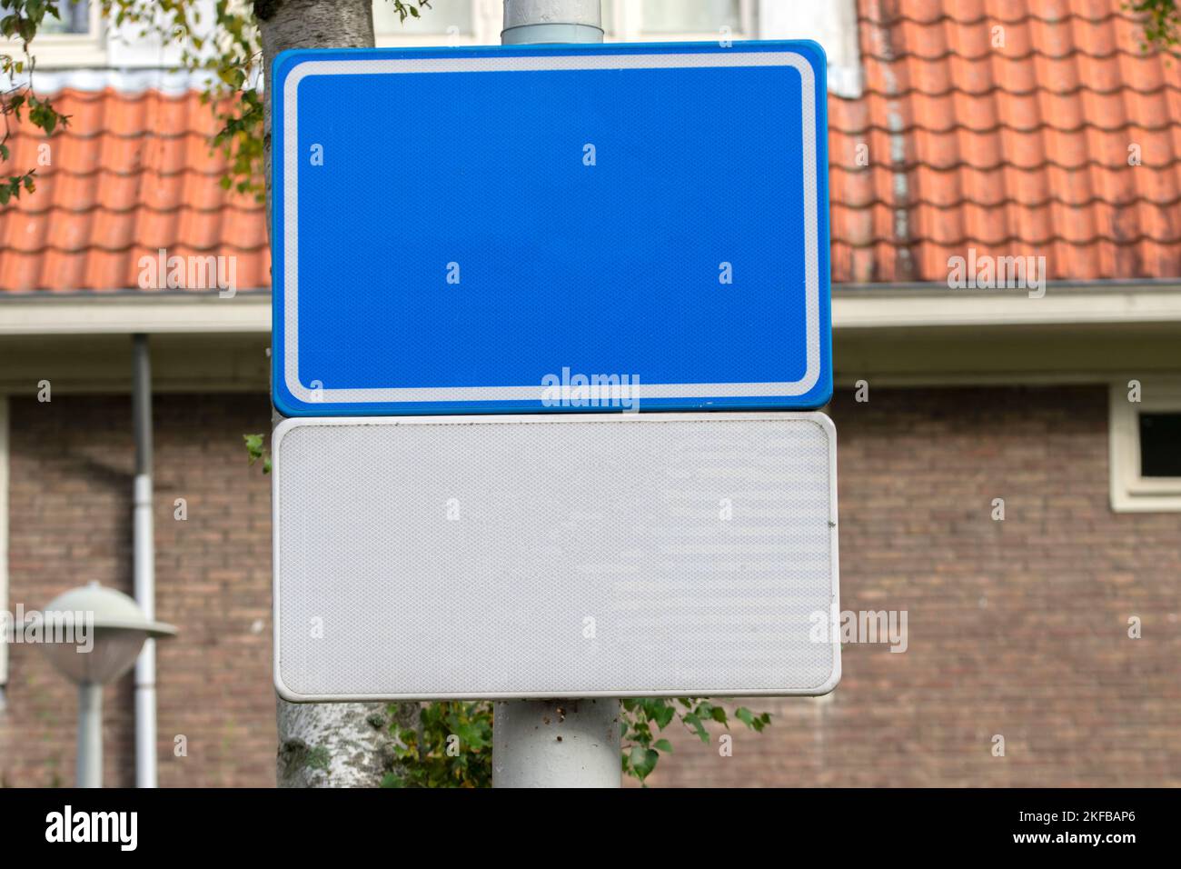 Two Empty Street Signs At Amsterdam The Netherlands 31-10-2022 Stock ...