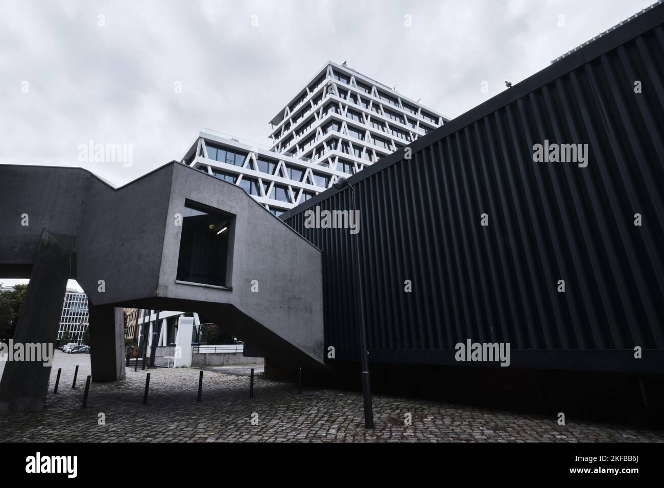 Berlin, Germany - Sept 2022: Modern office building of the 50Hertz Transmission GmbH designed by LOVE architecture Stock Photo