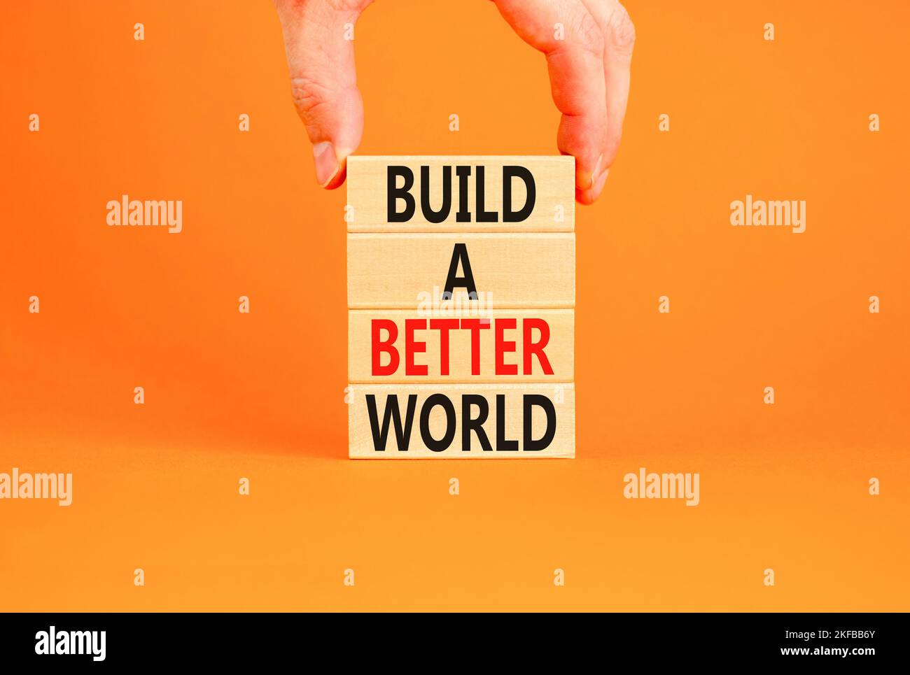 Build a better world symbol. Concept words Build a better world on