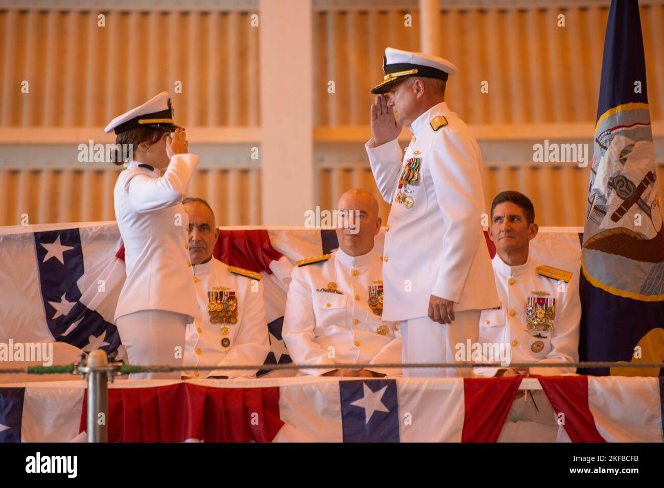 KINGS BAY, Ga. (Sept. 2, 2022) Lt. Julie Seiffert salutes Rear Adm