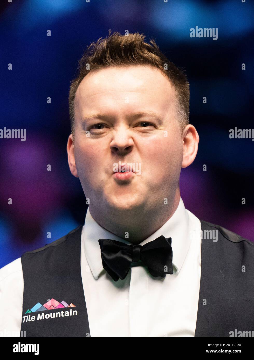 Shaun Murphy reacts during his match against Judd Trump during day six