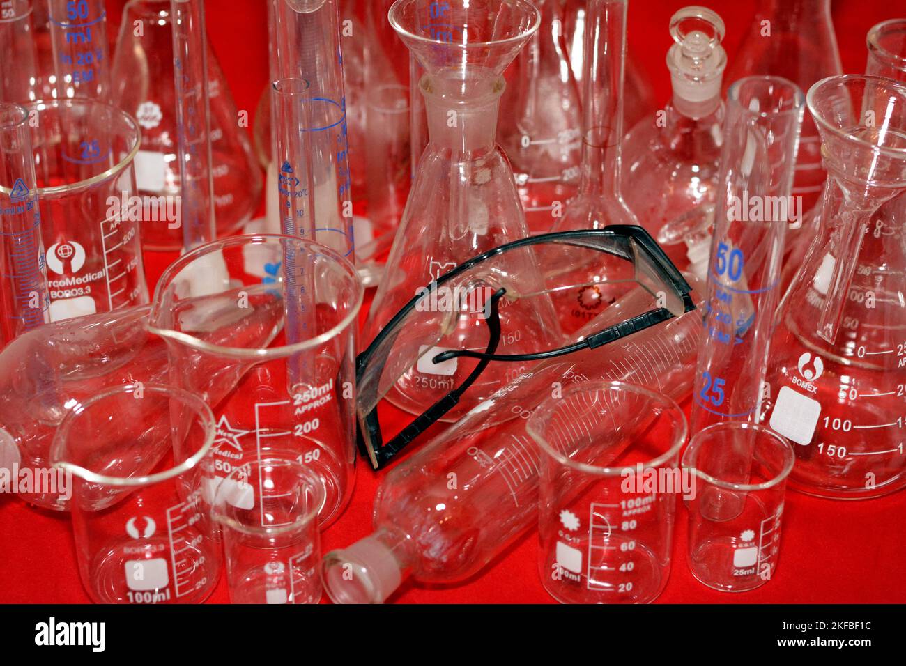 Cairo, Egypt, October 18 2022 A laboratory set of different equipment