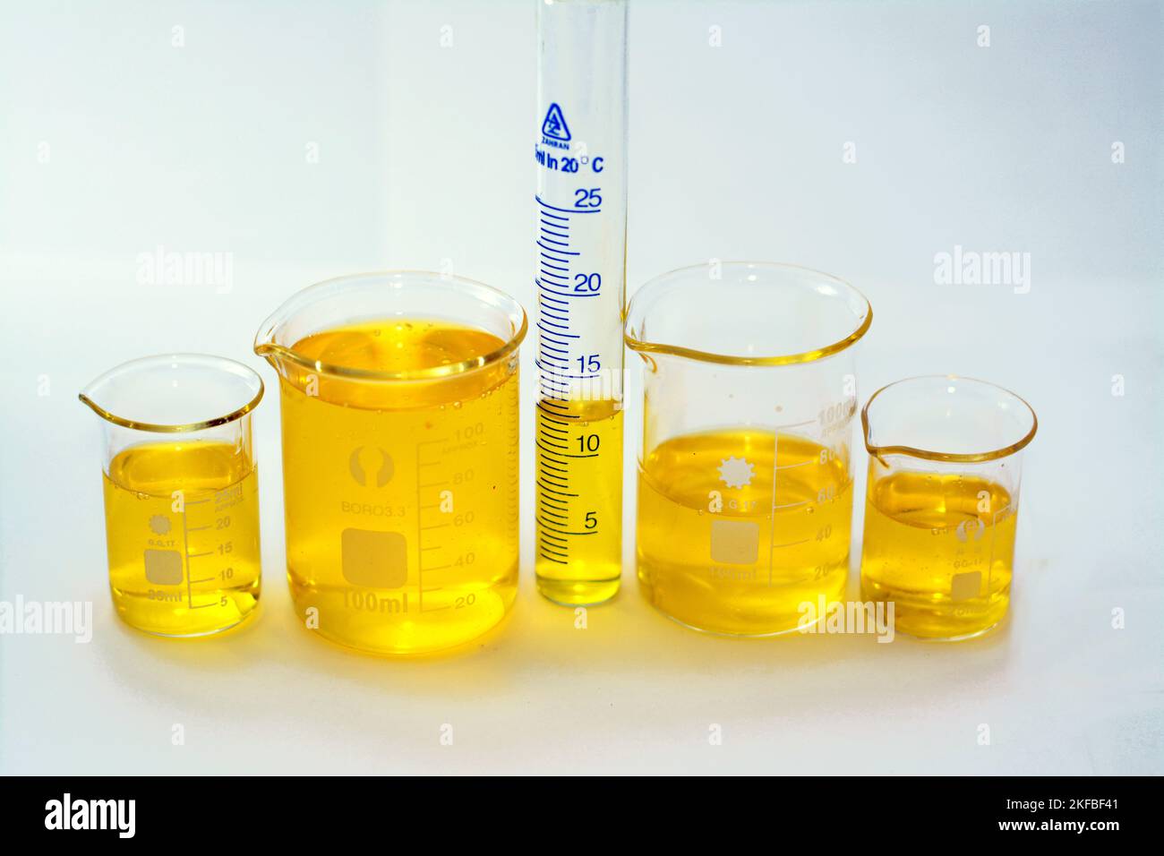 Cairo, Egypt, October 18 2022 A laboratory set of glassware of