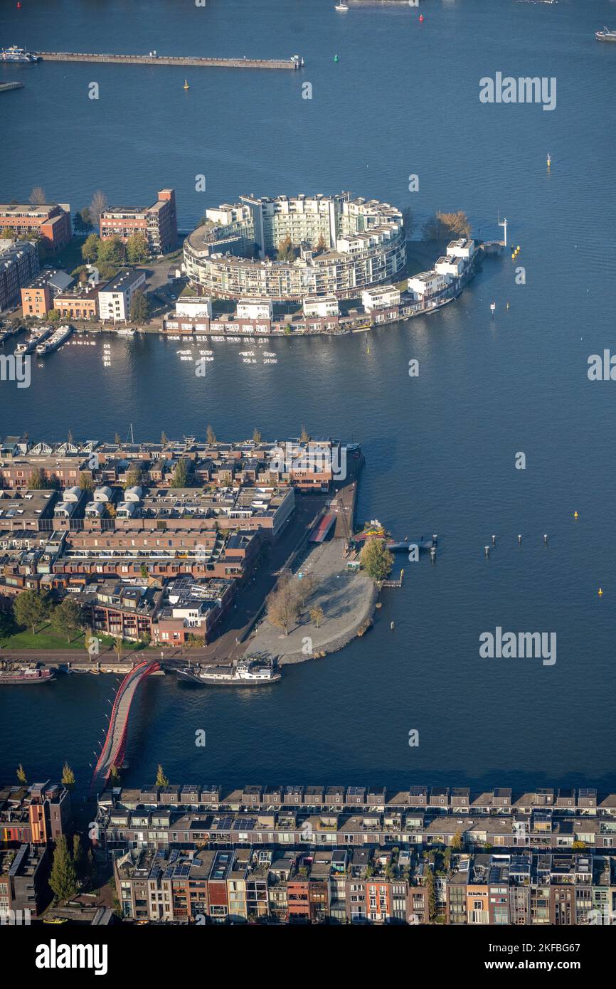 Typical Dutch houses: aerial shot of new houses near Amsterdam Stock Photo