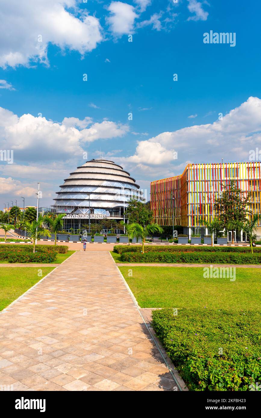 Kigali, Rwanda - August 19 2022: Kigali Convention Centre on a sunny