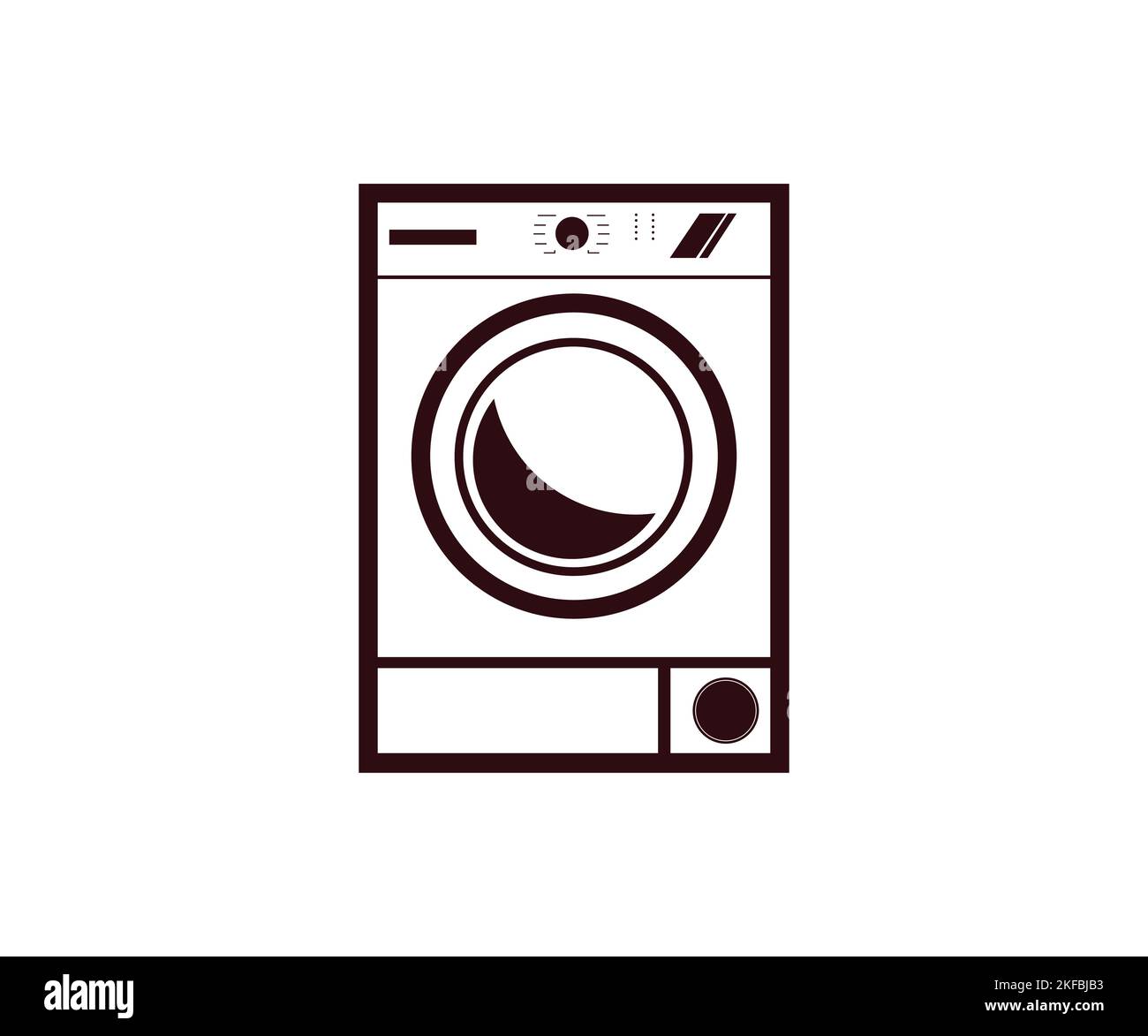 Washing machine vector icon clothes laundry logo design. Household washing machine. Clothes washer, laundry icon, home appliances vector design. Stock Vector