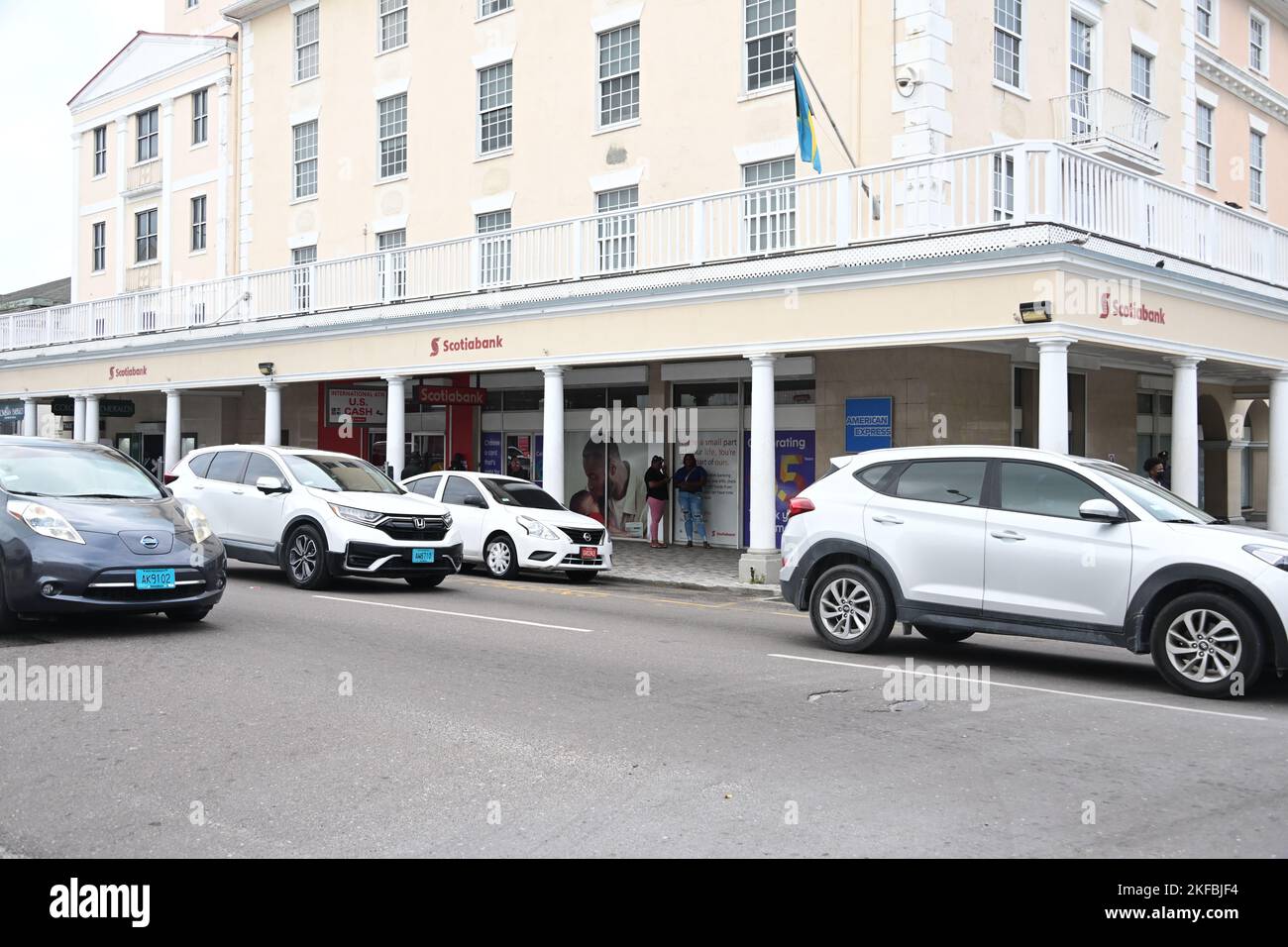 Nassau, The Bahamas. 11th Nov, 2022. Front entrance to Scotiabank along