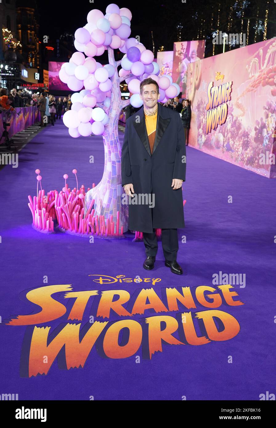 Jake Gyllenhaal arrives at the UK premiere of Walt Disney Animation Studios' Strange World at Cineworld Leicester Square in London. Picture date: Thursday November 17, 2022. Stock Photo